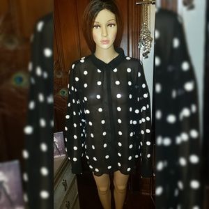 Zara sheer black blouse